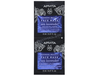 APIVITA-EXPRESS-HYDRATANT-LAVANDE-2x8ML-masque-visage-lavande-de-mer-hydratant-anti-pollution-2-unidoses-de-8ml-pharmaglobe