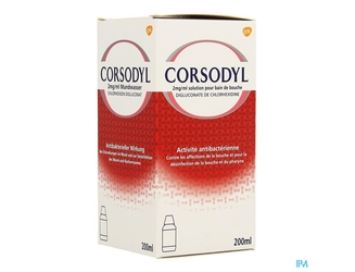 Corsodyl 2mg/ml Sol Bain Bouche 200ml