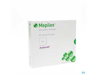 Mepilex Pans Mousse Sil Abs Ster 10x10cm 5 294100