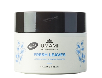 UMAMI-MEN-CREME-A-RASER-MENTHE-GINGEMBRE-250-ML-fresh-leaves-creme-rasage-homme-pharmaglobe