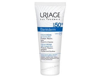 URIAGE-BARIEDERM-CICA-CR-SPF50plus-T40ML-cica-creme-cuivre-zinc-protege-repare-isole-assainit-apaise-peaux-fragiles-irritees-visage-corps-pharmaglobe